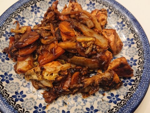 余り野菜と鶏胸肉で中華炒め